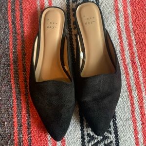 Black Suede Mules